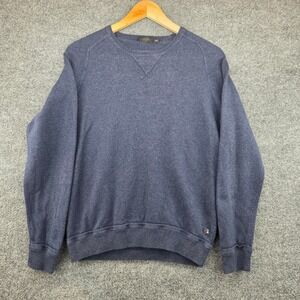 Z Zegna Mens Blue Heathered Crewneck Sweatshirt Raglan Sleeve Size S